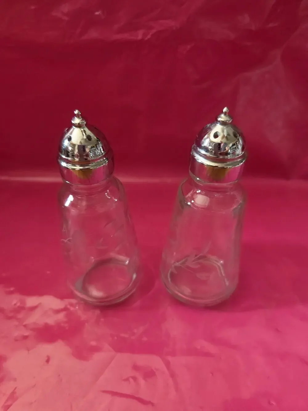 Princess House Heritage Vintage Retired Etched Crystal Salt & Pepper Shaker Set